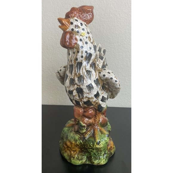 Ceramic Rooster - Colorful Chicken Rooster Figurine Farm Country Decoration - Picture 4 of 9